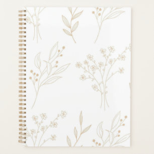 Beige Floral Boho Wedding Planer