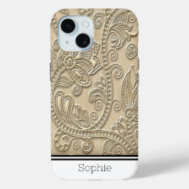 Beige Floral Damask Custom Samsung Case-Mate iPhone Hülle