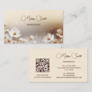 Beige Floral Dreamy Visitenkarte