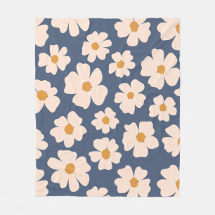 Beige Floral Fleecedecke
