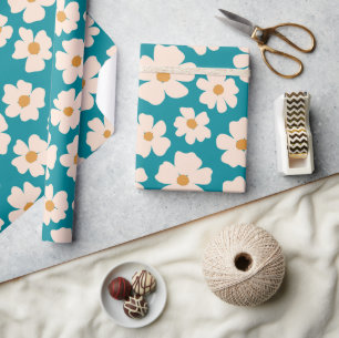Beige Floral Wrapping Paper Geschenkpapier