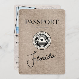 Beige Florida Passport Save the Date