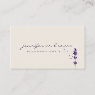 Beige Florist Lavendel Krautblatt Botanisch Visitenkarte