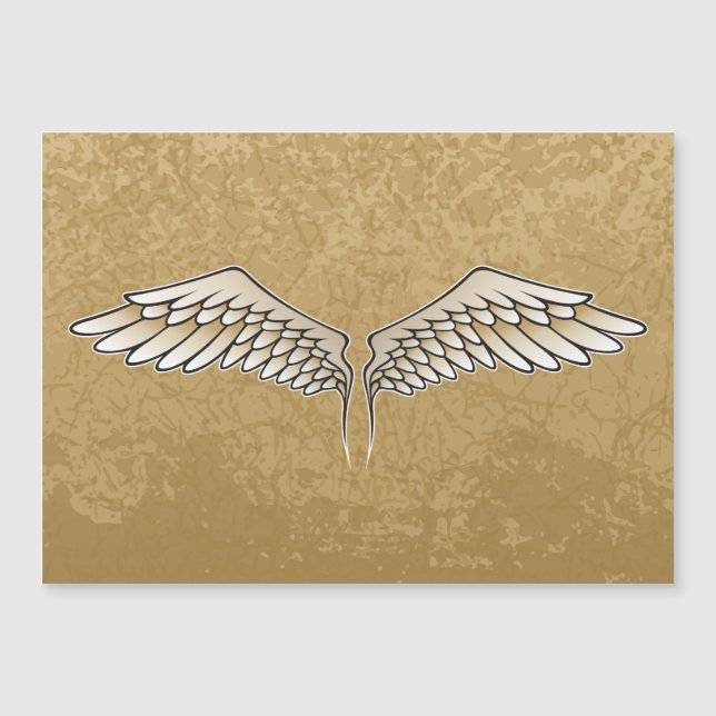 Beige Flügel Magnetkarte (Vorderseite)
