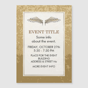 Beige Flügel Magnetkarte