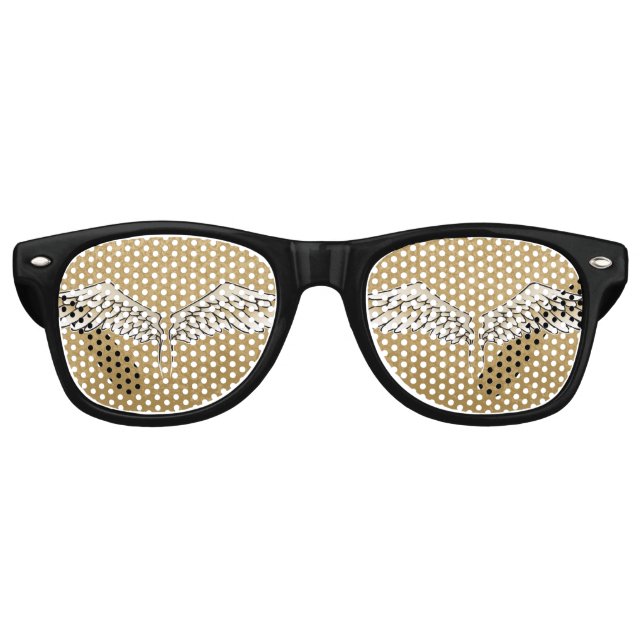 Beige Flügel Partybrille (Vorderseite)