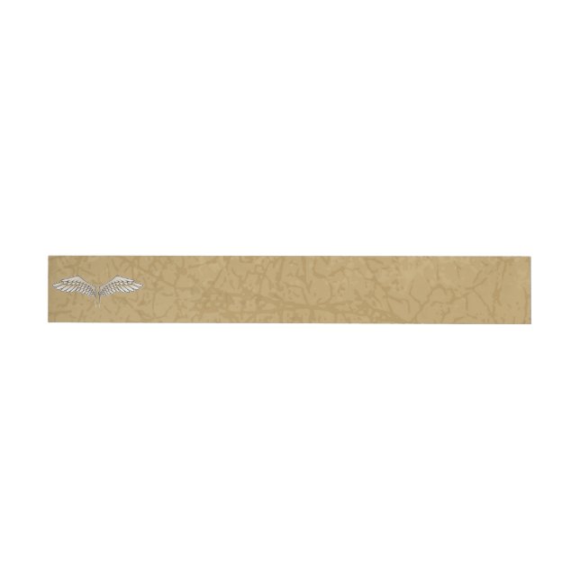Beige Flügel Rundum-Adressaufkleber (Person)