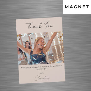 Beige Foto danke Magnetkarte