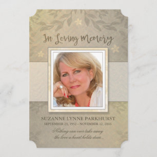 Beige Foto-Gedenkveranstaltung Einladung