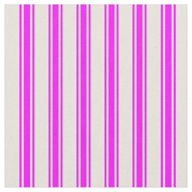 Beige & Fuchsia Liniertes Muster Stoff (Nahaufnahme)