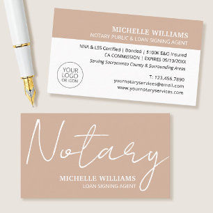 Beige für das Signieren von Agent-Script-Logos für Visitenkarte