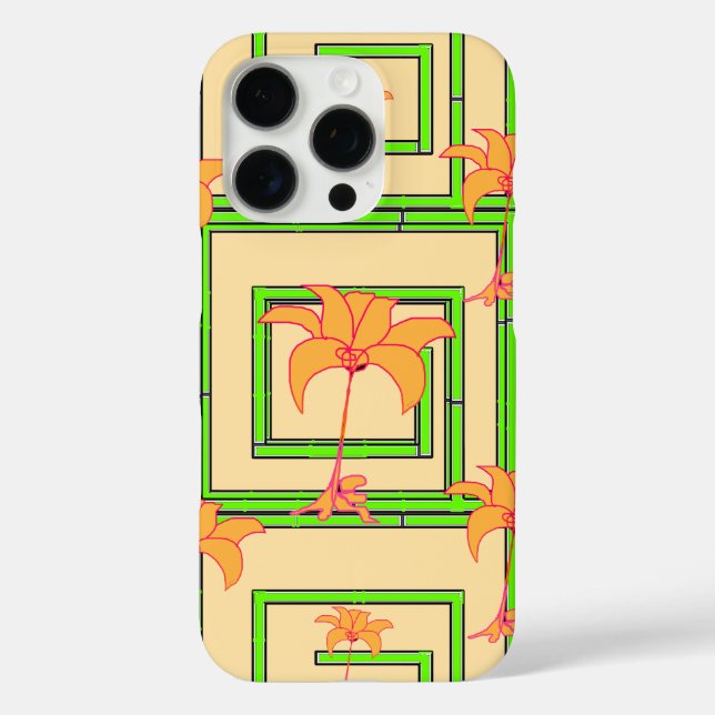 Beige Geo Floral Case-Mate iPhone Hülle (Rückseite)