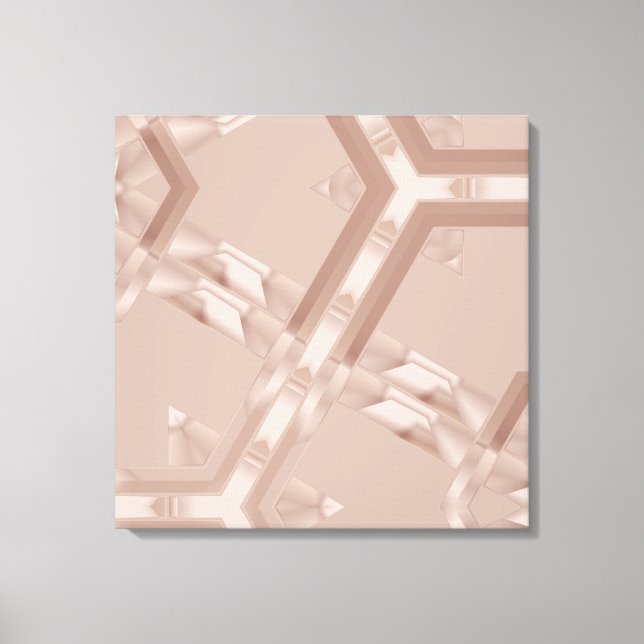 Beige Geometric Abstrakt Leinwanddruck (Vorderseite)