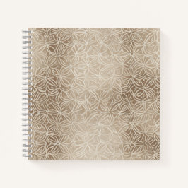 Beige geometrische Fliesen mit Blumenmuster Notizbuch