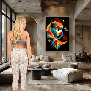 Beige geometrische Harmonie – Minimalistisches ele Capri Leggings