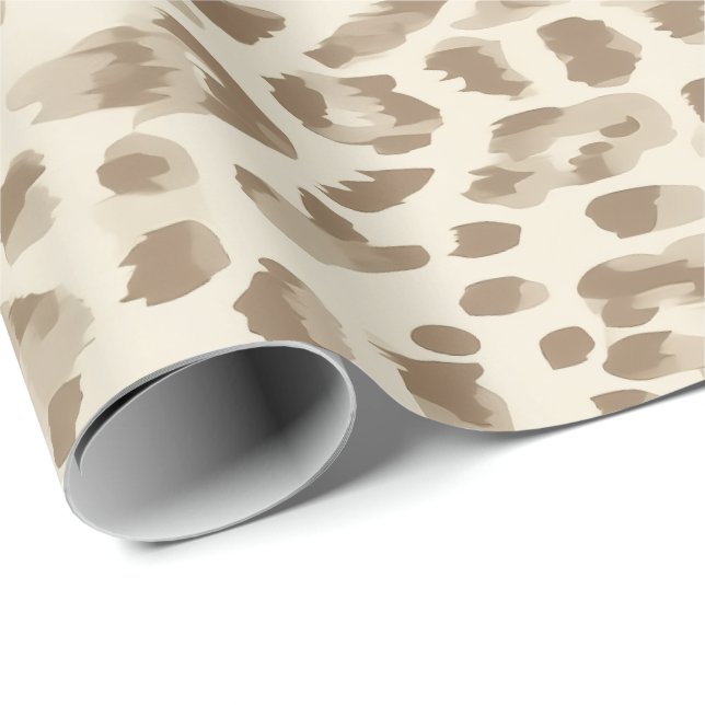 Beige Gepäckpapier mit Gepardenmuster Geschenkpapier (Rolleneckpunkt)