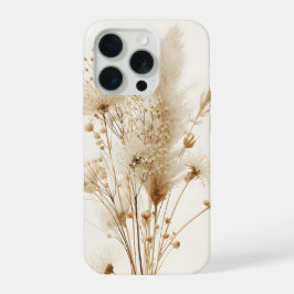 Beige getrocknete Blumen Botanisch iPhone 15 Pro Hülle