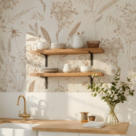 Beige getrocknete Blumen Botanisch Tapete