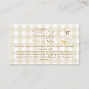Beige Gingham Little Goose Bücher für Baby  Begleitkarte