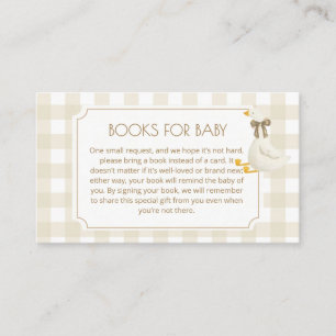 Beige Gingham Little Goose Bücher für Baby  Begleitkarte