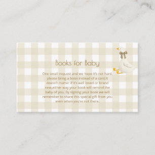 Beige Gingham Little Goose Bücher für Baby  Begleitkarte