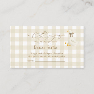 Beige Gingham Little Goose Windel-Raffle  Begleitkarte