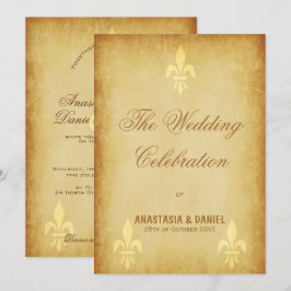 Beige gold de luxe französische Lilie Einladung