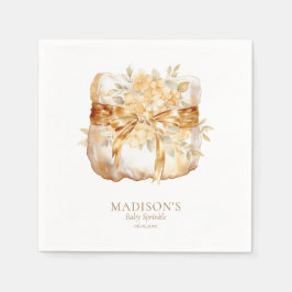 Beige Gold Diaper Illustration Kinderdusche Serviette