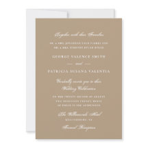 Beige Gold Formal Calligraphy Elegante Wedding
