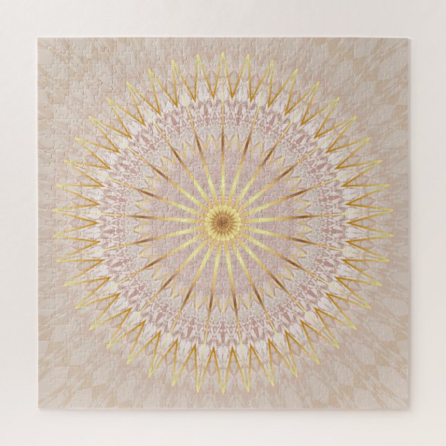 Beige Gold Mandala Puzzle (Vertikal)