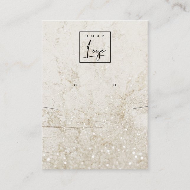 Beige Gold-Marmor-Fußleiste mit Logo-Display Visitenkarte (Vorderseite)