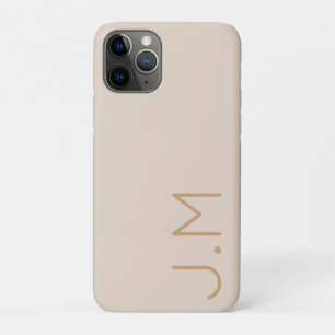 Beige Gold Minimal Personalisiertes Initialen-Mono Case-Mate iPhone Hülle