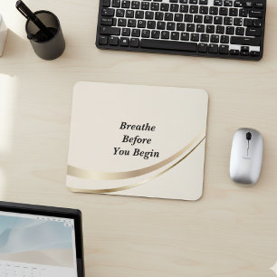 Beige Gold Minimalist Zitat Mousepad