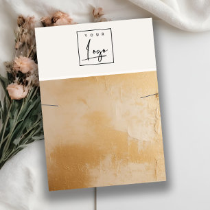 Beige Gold Oil Paint Texture Logo-Verkleidung Visitenkarte