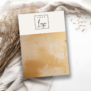 Beige Gold Öl Farbe Textur Logo Leere Juwelen Visitenkarte
