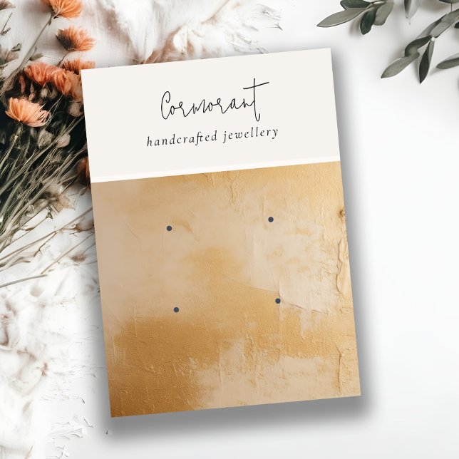 Beige Gold Ölpaint Texture 2 Earring Holder Visitenkarte (Von Creator hochgeladen)