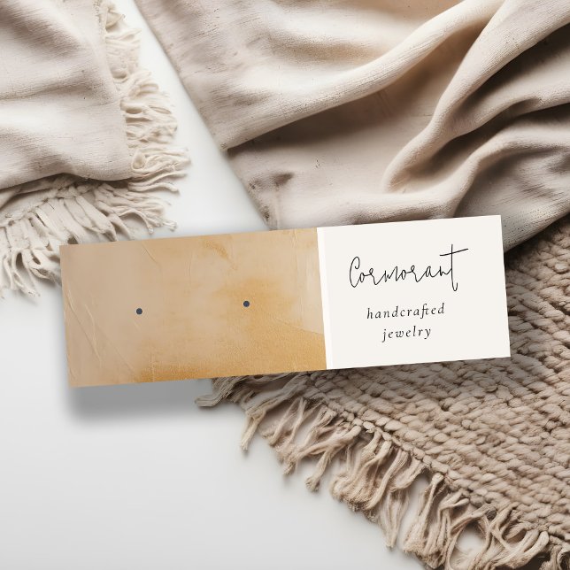 Beige Gold Ölpaint Texture Earring Stud Holder Mini Visitenkarte (Von Creator hochgeladen)