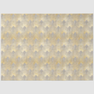 Beige goldene Farbe, Fanmuster, Art-Deco, Vintages Seidenpapier