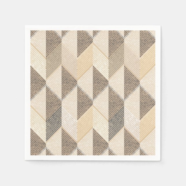 Beige, graue rhombische Muster. Serviette (Vorderseite)