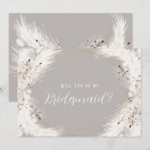 Beige graue weiße Blüte wirst du meine Brautjungfr