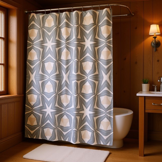 Beige graue, zwei Tonsteine und Formen Duschvorhang (A timeless addition to any home. Grey and beige fits in anywhere and the pattern too)