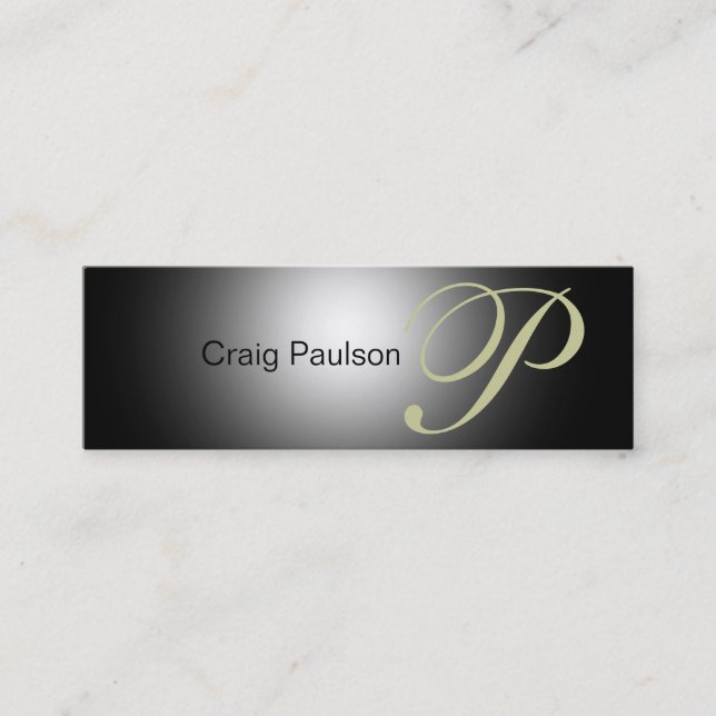 Beige Gray Black Business Card Mini Visitenkarte (Vorderseite)