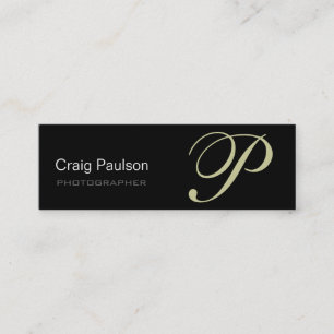 Beige Gray Black Modern Fotografy Business Card Mini Visitenkarte