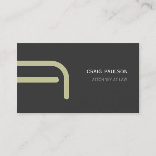 Beige Gray Monogram Attorney Business Card Visitenkarte