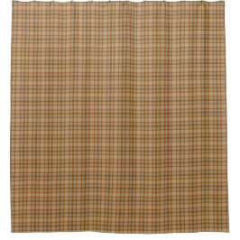 Beige Gray Red Tartan Rustic Shower Curtain Duschvorhang