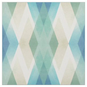 Beige Green Blue White Aquamarin Rhombusse Muster Stoff