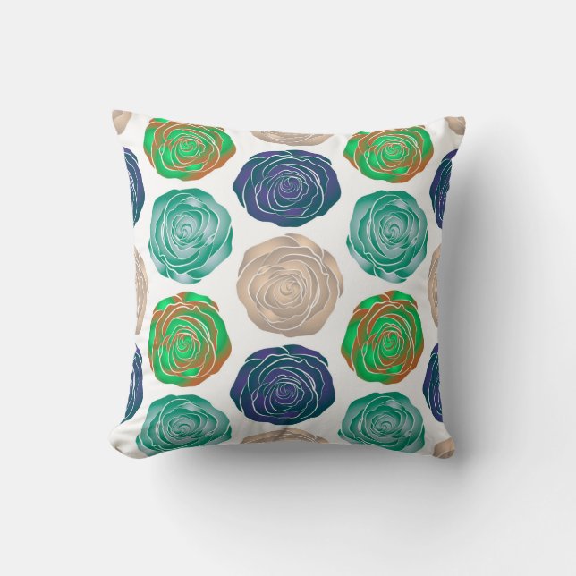 Beige, grüne und violette, nahtlose Muster.  Kissen (Vorderseite)