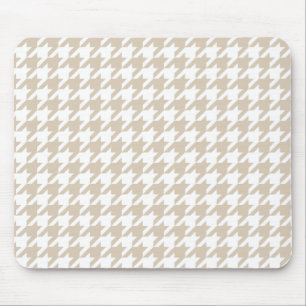 Beige Hahnentrittmuster-Muster Mousepad