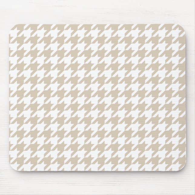 Beige Hahnentrittmuster-Muster Mousepad (Vorne)