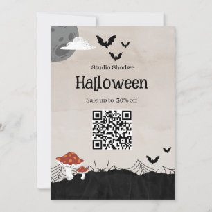 Beige Halloween Sale Marketing Einladung